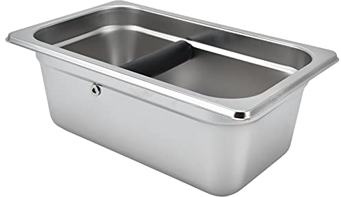 Caja Grande de Acero Inoxidable para Golpear café, Contenedor Duradero para Residuos de Posos, Cubo de Basura de Gran Capacidad, Pared Interior (Caja de escoria (Rectangular de
