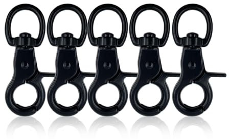 Scherenkarabiner Karabinerhaken Schlüsselringe Klein Wirbelkarabiner Zinklegierung - 60MM Länge, 5 Stück Karabinerhaken Klein 360°Drehbar Perfekt für Haustierketten und Schlüsselanhänger, Camping
