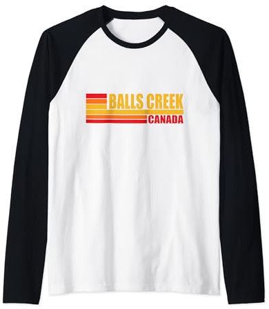 Red Vintage Balls Creek City Cape Breton Nova Scotia Kanada Raglan