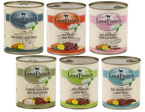 Landfleisch Dog Adult 18 x 800 g Dosen Hundefutter Nassfutter max. 5 Sorten wählbar