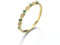 Stfery Damen Schmuck 585 Echtgold Ringe für Frauen Rund Smaragd Hochzeitsring Damen