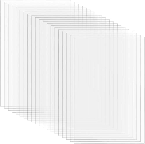 JIEHIN 20 placas de vidrio acrílico A4 de 10 x 15 cm, placa acrílica transparente de 2 mm, placa de plástico transparente, placas acrílicas rectangulares para manualidades, carteles, sustitutos de