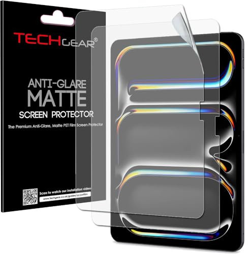 TECHGEAR 2 Pack Anti-Glare Matte Screen Protector for Apple iPad Pro 13 (M5 2025 & M4 2024) [New EASY-FIT] [Anti-Fingerprint] [Scratch-Resistant] [Apple Pencil Compatible] [Bubble-Free Installation]