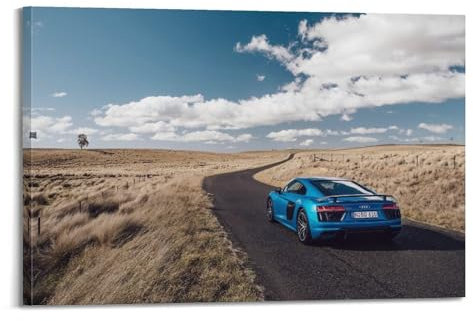 JTLFXY Luxus-Sportwagen-Poster, R8 Rennwagen, Supercar-Poster, dekorative Malerei, Leinwand, Wandposter und Kunstdruck, moderne Familienschlafzimmer-Dekoration, Poster, 30 x 45 cm