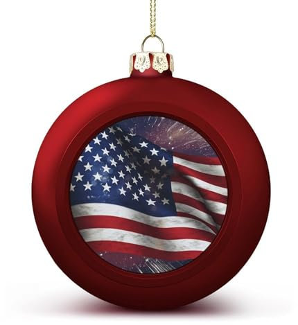Weihnachtsschmuck-Set, USA-Flaggen-Druck, Mehrzweck-Ornamente, Winterdekorationsset, ideal für Weihnachtsbaum- und Urlaubsdekorationen