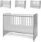 Lorelli Babybett Sweet Dream 124 x 68 x 95 cm Unterbettrahmen mit zwei Ebenen, Farben:weiß dunkelgrau