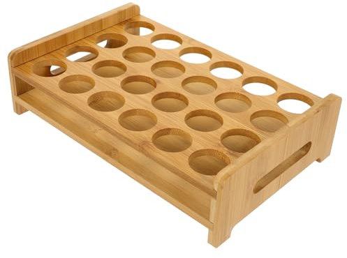 Zerodeko Wooden Shot Glasses Display Holder for Whiskey Compact Organizer Tray for Home Parties and Easy to Clean Ktv Supplies and Friends
