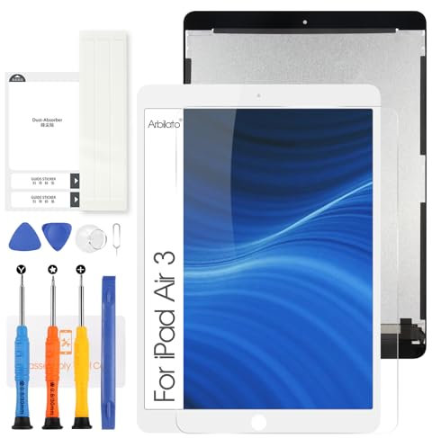 Schermo LCD per iPad Air 3 10.5 2019 Touch Screen Sostituzione Assemblaggio Digitalizzatore con Strumenti di Riparazione per iPad Air3 A2123, A2154, A2152 (Bianco)