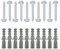 Lot de 10 chevilles de fixation murale M10 x 50 mm robustes + vis tire-fond M6 x 50 mm, boulons d'ancrage de fixation murale, vis tire-fond galvanisées avec chevilles murales en nylon pour fixations