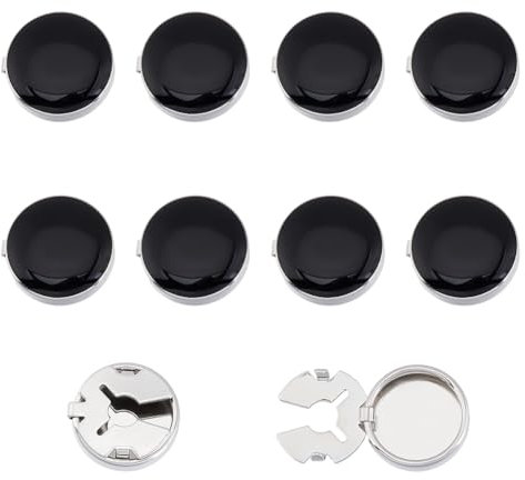 NBEADS 10 Pcs Couvercle de Boutons en Strass, Boutons de manchette Couverture Boutons de Chemise Détachables pour Robe Costume Accessoires de Chemises, Platine, 3.3x1.8x0.55cm
