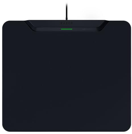Razer HyperFlux V2 - Wireless charging mouse pad system for gaming mice - gaming mouse mat & charging puck (LED charging indicator, anti-slip rubber feet, auto-pairing) Black