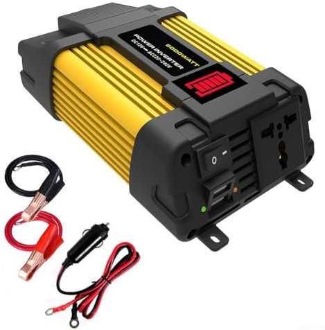 Inversor de corriente para coche 6000 W CC 12 V a CA 110 V/220 V convertidor con pantalla LED de batería (220 V)