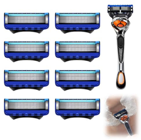 UENXRXE 8 Stück For Fusion 5 Rasierklingen Für Rasierer,Ersatzklingen Für Nassrasierer Herren Mit 5-Fach Klinge