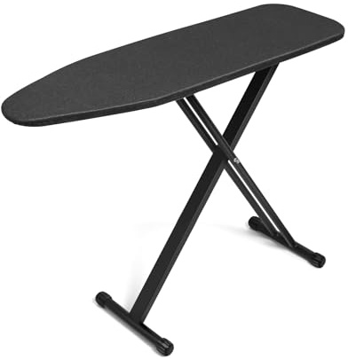 Duwee Ironing Board with Strong Legs, Adjustable Height, 110 x 33 cm | Black Ironing Boards with Heat Resistant Cover, Iron Board with 10 mm Thick Felt Pad