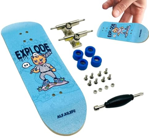 Fingerboard – Mini- aus Ahornholz, 100 x 30 mm, robuste Konstruktion, bequemes Rutschen, Ersatzteile enthalten, Beobachtungsfähigkeitshersteller, P-Spielzeug