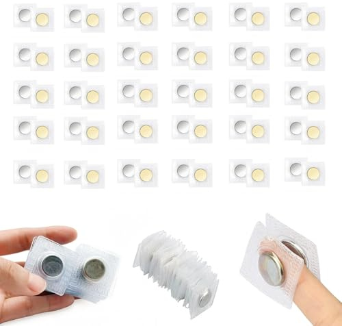 30 Paar Magnete zum Einnähen, Nähen Magnet Knopf, Unsichtbare Magnetknöpfe, Hidden Sew Magnetverschluss, PVC Unsichtbarer Magnetischer Verschluss für Dünne Stoffe, Taschen, Kleidungfutter (schwarz 1)