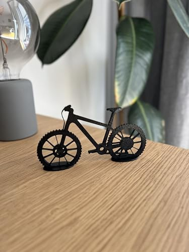 Generisch Mountainbike Fahrrad Line Art Figur | Minimalistisch | Deko und Geschenkidee | Aufsteller