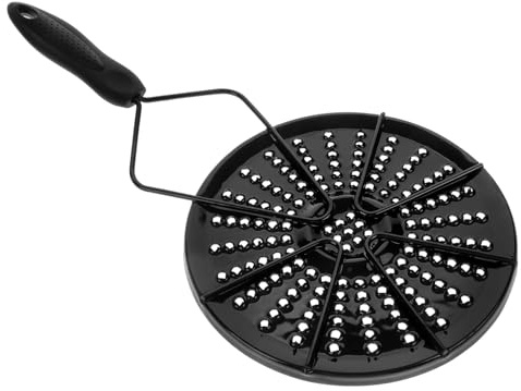 WOFASHPURET Plaque Diffuseur de Chaleur à Induction en Émail Noir Poignée Résistante la Chaleur, Transfert Thermique pour Cuisson à Domicile