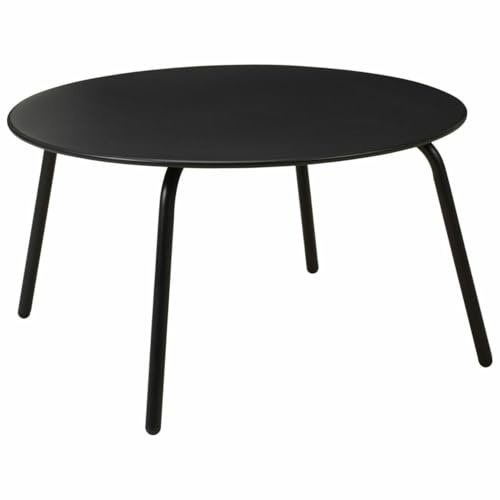 HowHomely Sofatisch Beistelltisch Couchtisch aus Metall 70 x 70 x 40 cm schwarz rund Kleiner Tisch Wohnzimmertisch modern Loft Design Stahlgestell kompakt