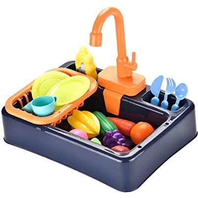 Xgdsnly Giocattolo per Bambini Che Il Lavaggio Del Lavello Della Cucina, Completo di Accessori E Simulazioni Realistiche Del Taglio Delle Verdure per I,