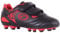 Optimum Razor Football Boots - Flat Moulded Stud Outsole, Easy Fastening Astro Trainers - PU Leather, Flexible & Comfortable Fit Football Boots - (Black/Red), 12 UK