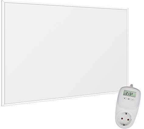 VIESTA® Infrarot Wandheizung mit Thermostat [INKL. TH10 THERMOSTAT] – Infrarotheizung Wandmontage Heizkörper – Carbon Crystal Infrarotheizung – Paneel Badezimmer geeignet – (Modell F300-300W)