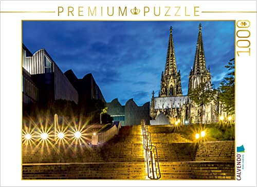 CALVENDO Puzzle Kölner Dom-Treppen. 1000 Teile Puzzle quer | Lege-Größe cm Foto-Puzzle für glückliche Stunden
