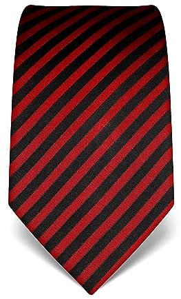 Vincenzo Boretti Herren Krawatte reine Seide gestreift edel Männer-Design zum Hemd mit Anzug für Business Hochzeit 8 cm schmal/breit rot