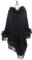 Amorar Damen Maedchen Kunstpelz Pullover Mantel Poncho Cape Sweatershirt Winter Luxe Schalcape Wrap Schal Blanket Kapuzenpullover mit Fransen