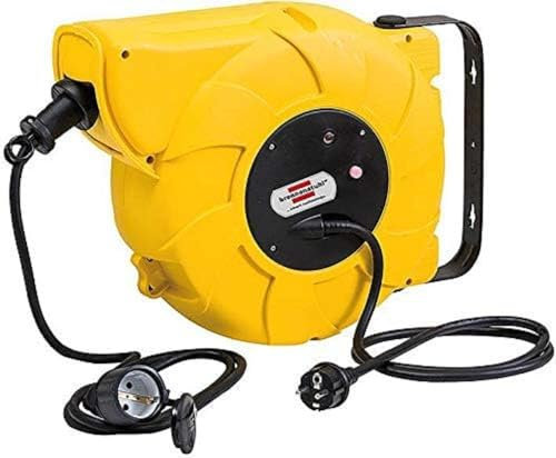 Brennenstuhl Automatik IP44 / Automatik beben Kabelaufroller für den Außenbereich (16+2m Kabel, für Wand- und Deckenmontage, IP44) gelb