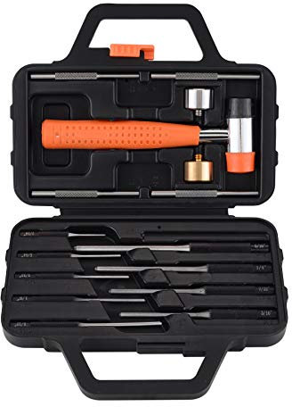BOOSTEADY Punch Set,Roll Pin Punch Set,Roll Pin Starter Punch, BC Punch, BCG Cleaning Scraper, Hammer with Replaceable Heads, 18-Pieces Hammer and pin Punch Set
