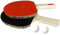 O&W Security Tischtennis-Set 2 Tischtennisschläger + 2 Tischtennisbälle Ping Pong Set hochwertig PRO Edition schwarz rot