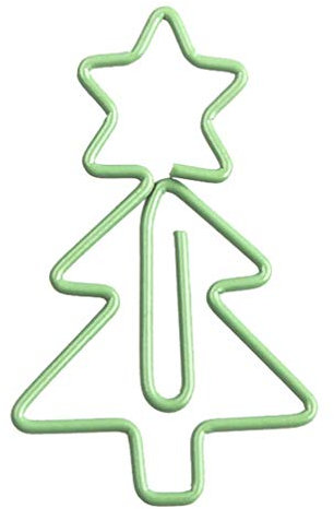 Tomaibaby 1 Box Weihnachtsbaum Büroklammern Metall Kreative Büroklammern Lesezeichen Planer Clips Binder Pin für Schulbüro nach Hause (Hellgrün)