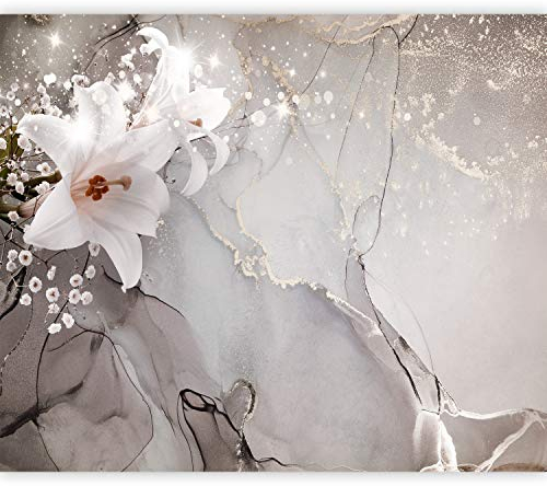 murando - Vlies Fototapete Blumen Lilien 350x256cm- Foto Tapete Schlafzimmer Wohnzimmer Vliestapete XXL Wandtapete Motivtapeten Bildtapete 3d Effekt Wand Dekoration - 3D Effekt bokeh grau b-C-0744-a-a