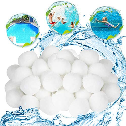 EKKONG 1000G Balle filtrante Piscine,Filtre pour Piscine,Média Filtre à Fibres,de 1000g remplacent 36kg de Sable filtrant,Billes filtrantes pour piscines intérieure et extérieure(1000g)