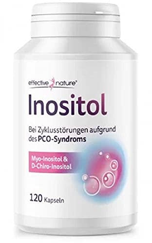 effective nature Inositol Kapseln - 120 Stück - Mit Myo-Inositol und D-Chiro-Inositol - Liefert Vitamin B6 und Folsäure Vegan und ohne Zusatzstoffe