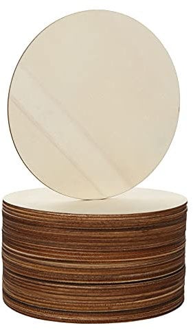 Shanq Lot de 50 rondelles de bois brut de 15 cm pour loisirs créatifs, décorations de mariage, dessous de verre - 3 mm d'épaisseur