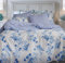 LERUUM Bettwäsche 240x220 Set Aus Baumwolle Reversible Streifen Blumen Blau Weiß Bettbezugen (240 x 220 + 2 (65 x 65)