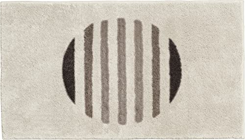Erwin Müller Badematte, Badteppich, Badvorleger Streifen Matala - rutschhemmend, angenehmer Hochflor, für Fußbodenheizung geeignet - Sand Größe 80x140 cm