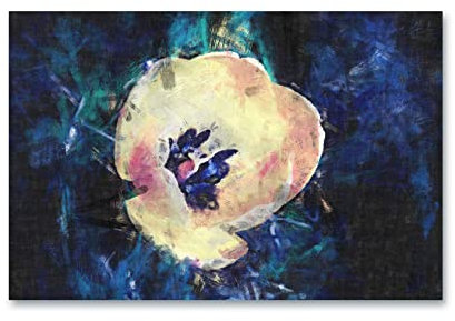 Leuchtblume in der Dunkelheit - Wandbild Kunstdruck Poster Gemälde Kunst (30x20 cm)