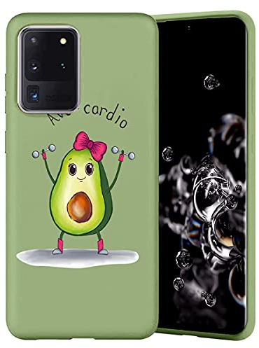 Yoedge Hülle für Samsung Galaxy A33 5G 6,4, Grün Silikon Ultra Dünn Stoßfeste Handyhülle mit Cartoons Muster Motiv, Soft TPU Bumper Ganzkörper Schutz Schutzhülle Case für Samsung A33 5G - Avocado 2