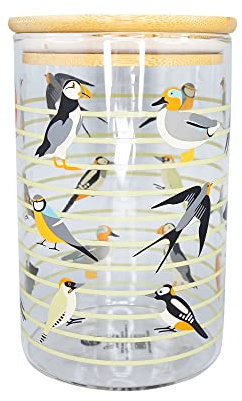 Half Moon Bay RSPB Glass Storage Jar - 950ml - Free As A Bird - Food Jar - Pasta Jar - Storage Containers