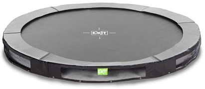 EXIT Toys Elegant Rundes Bodentrampolin - ø305cm - Mit Fußschutzsystem - Rostfrei - Wasserfest - Einfache Montage - Schwarz