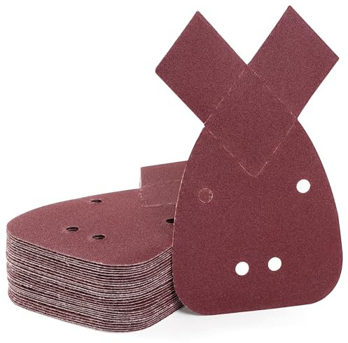 SATC Mouse Sander Pads 30-Piece 240 Grit Mouse Sanding Pads 4 Holes Detail Sander Pads Hook and Loop Mouse Palm Sanding Paper Sandpaper for Mouse Sander