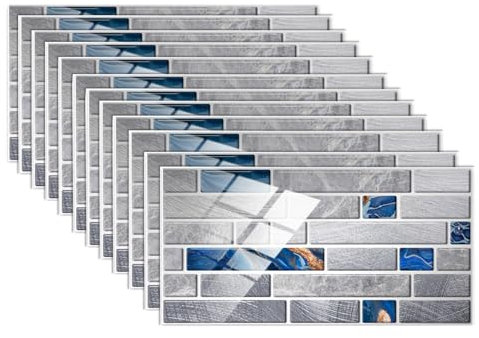 36 pannelli da parete 3D autoadesivi, 10 x 20 cm, con motivo a mattoni imitati, adesivi a mosaico, adesivi da parete impermeabili, per bagno, cucina, camera da letto (B*3)