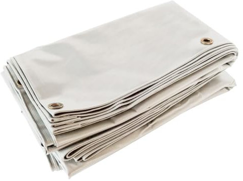 TECPLAST Bâche Bois 4x4 m LP506BO Blanc Crème - Garantie 5 ans - Bâche de protection étanche en PVC pour Bois de chauffage