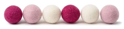 LucyBalu® X Hello Kitty Filzbälle für Katzen I Spielzeug aus 100% Wolle I Natürliche Spielbälle Fair aus Nepal I 6 Stück I Rosa