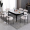 AISALL Esszimmerstühle 6er Set mit Rückenlehnen,Küchenstühle Gestell aus Schwarze Metall, Polsterstuhl Modern Retro Design Stühle, Stühle für Küche, Esszimmer, Weiß