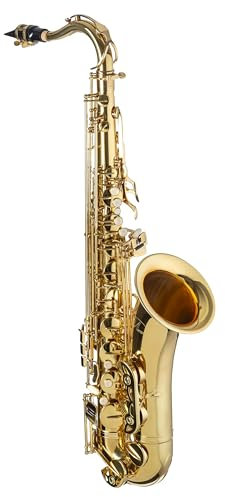 Tenor Saxophon Bb Monzani MZTS-90L, leichtes Gewicht, voller Klang, Messing, inklusive Mundstück und Hardcase, geeignet für Einsteiger