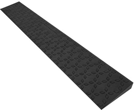 Ruedamann 1 Rise Threshold Ramps for Doorways, 35 Wide Natural Rubber Wheelchair ramp, Non-Slip Threshold Wheelchair Ramps, Adjustable and Cuttable for Curbs, Scooters, Wheelchairs, 1 PC